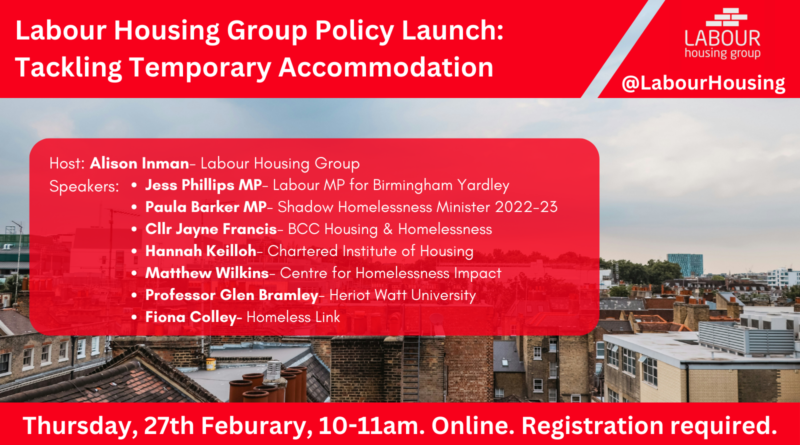 Policy Launch: Tackling Temporary Accommodation